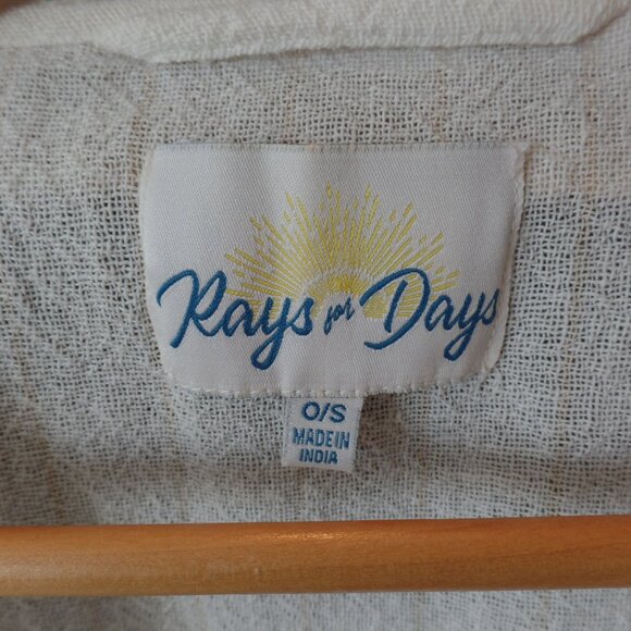 Rays for Days Kimono Cotton Lightweight with Arm-Holes Stripe Coverup OS NWOT - Picture 5 of 6